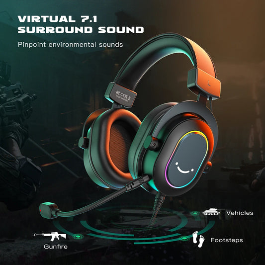 Casque Gaming FIFINE Dynamic RGB – Son 7.1 Immersif et Confort Optimal