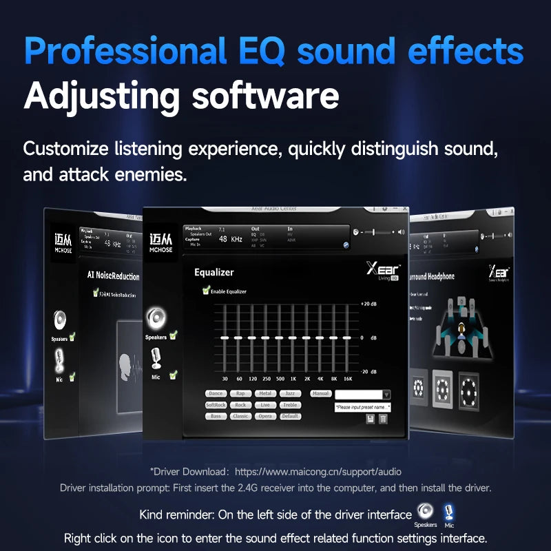 MCHOSE V9 Pro – Casque Gaming Sans Fil 7.1 Surround (250H d’autonomie)